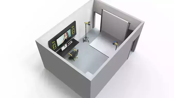 Photography Studio 3d model setup Low-poly 3D model