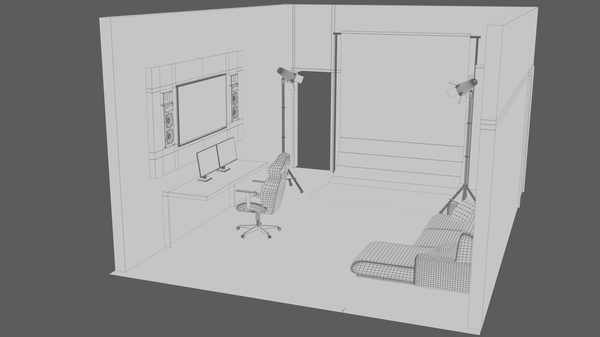 Photography Studio 3d model setup Low-poly 3D model_5