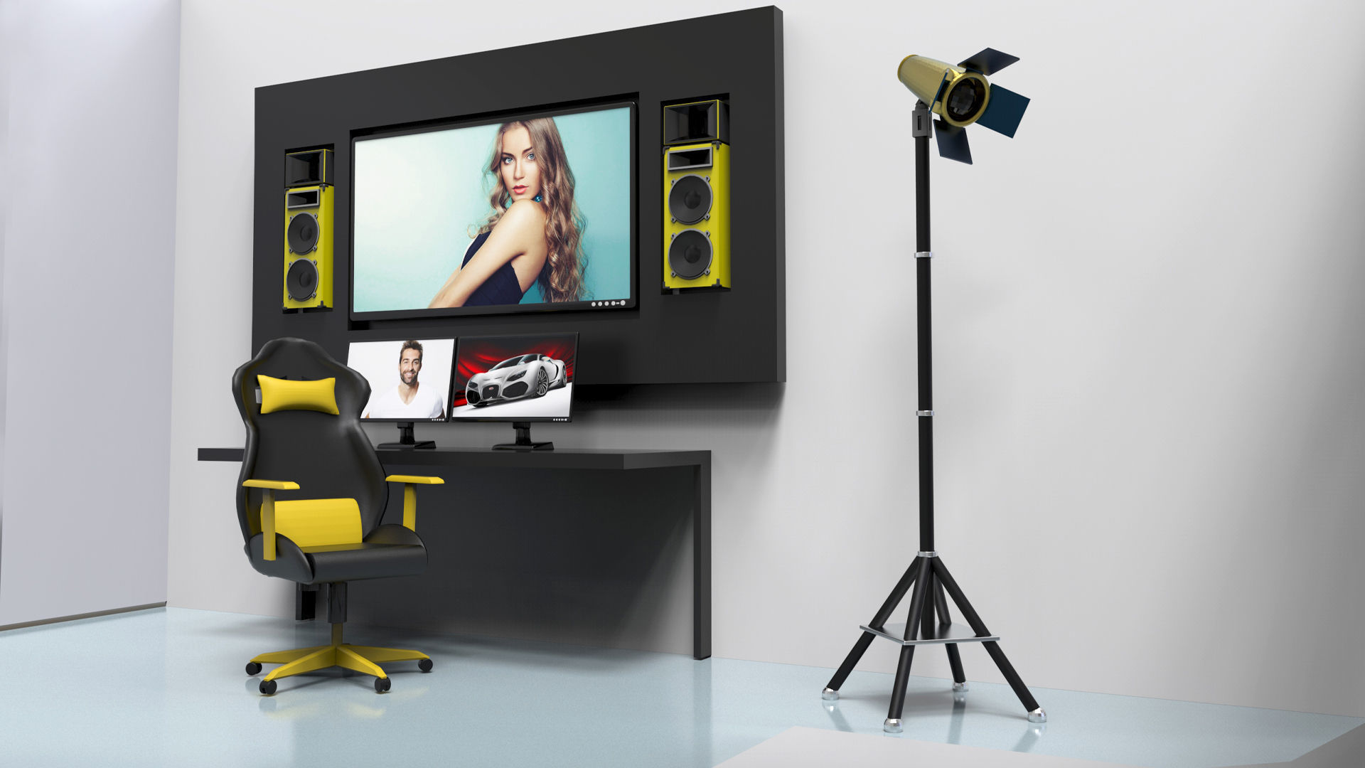 Photography Studio 3d model setup Low-poly 3D model_1