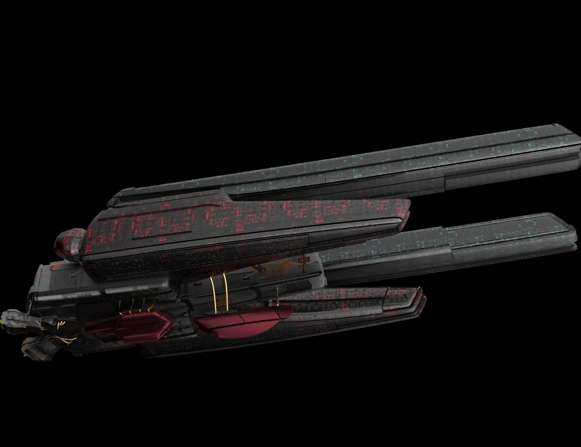 3d alien spaceship s1 3D model_3