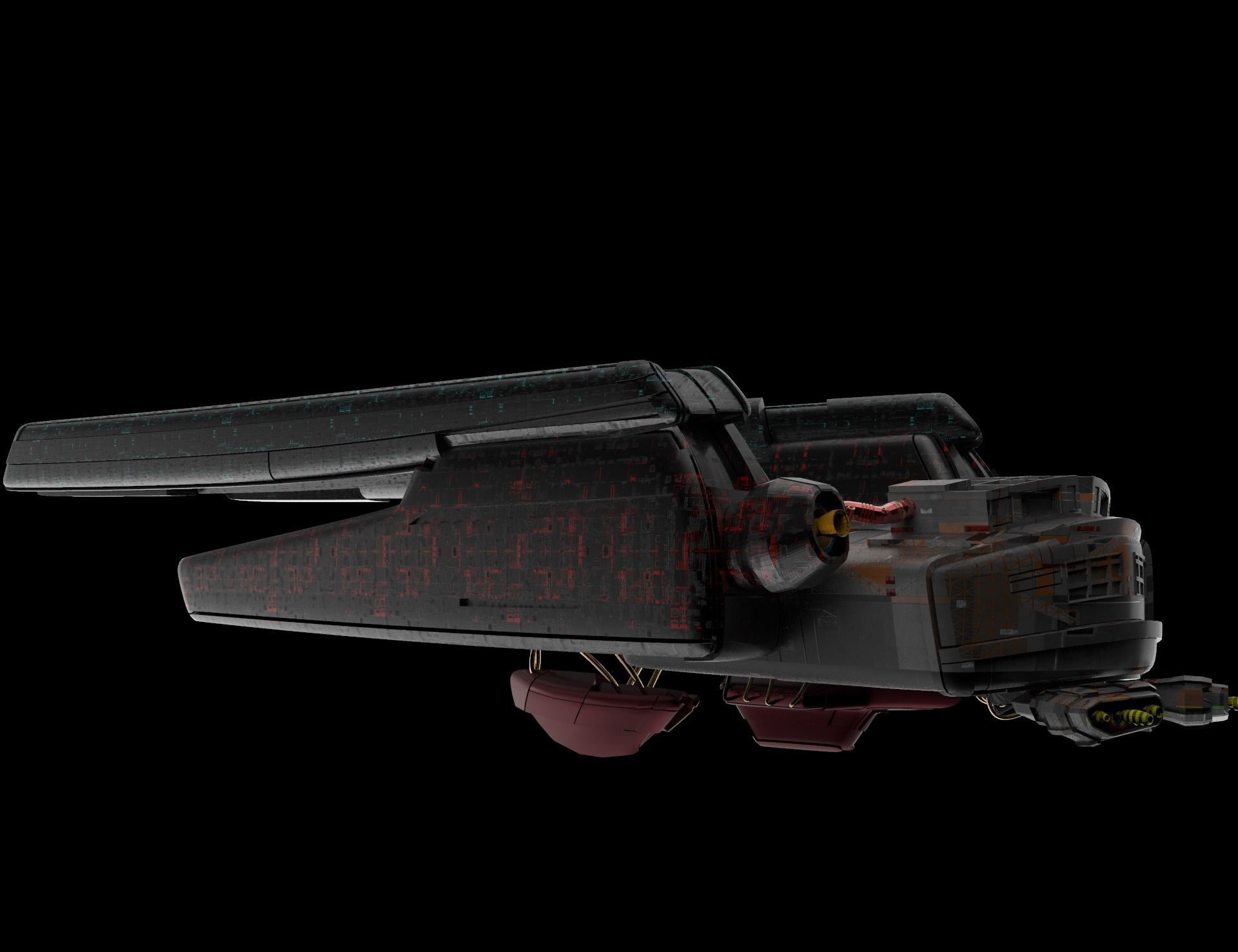 3d alien spaceship s1 3D model_9