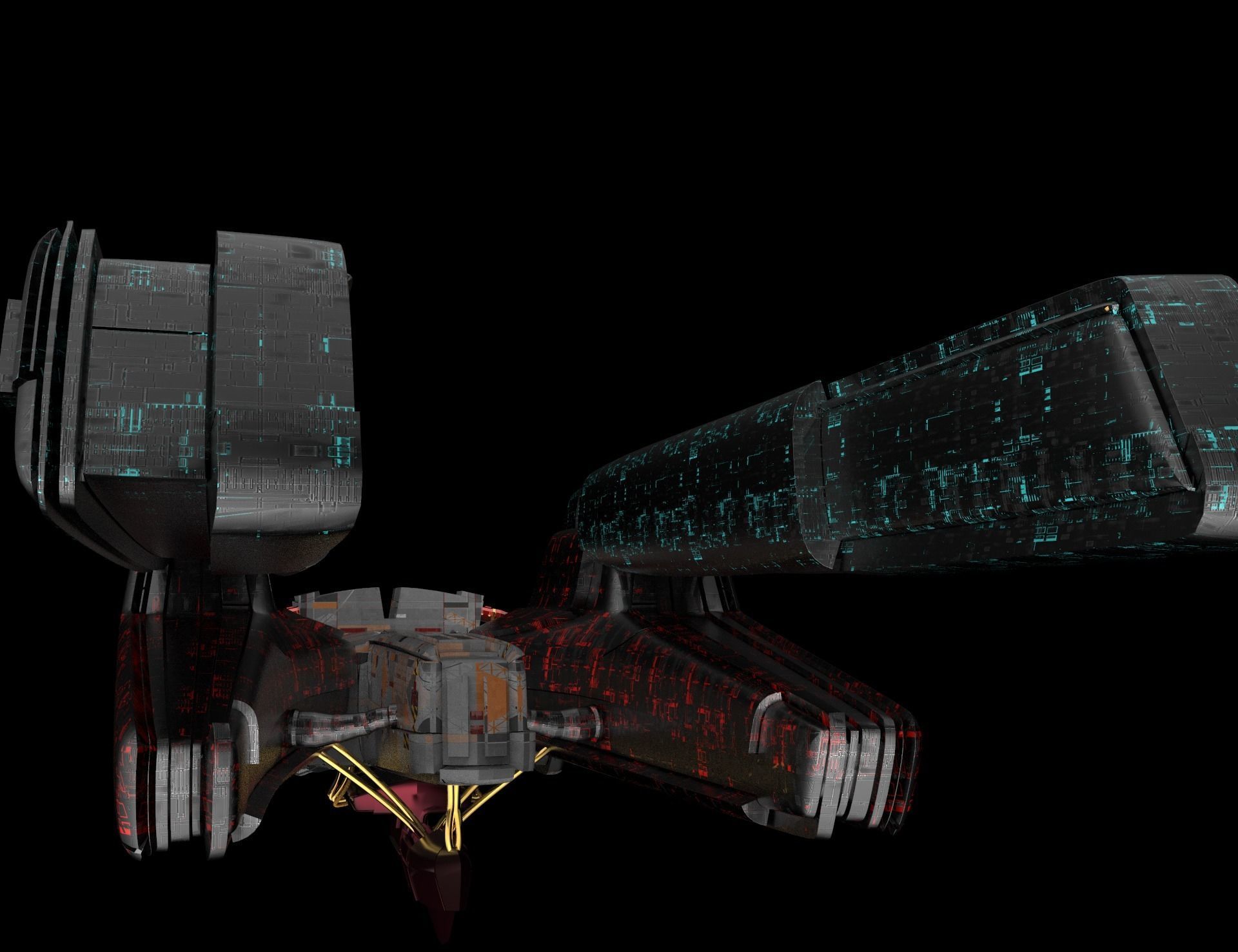 3d alien spaceship s1 3D model_2