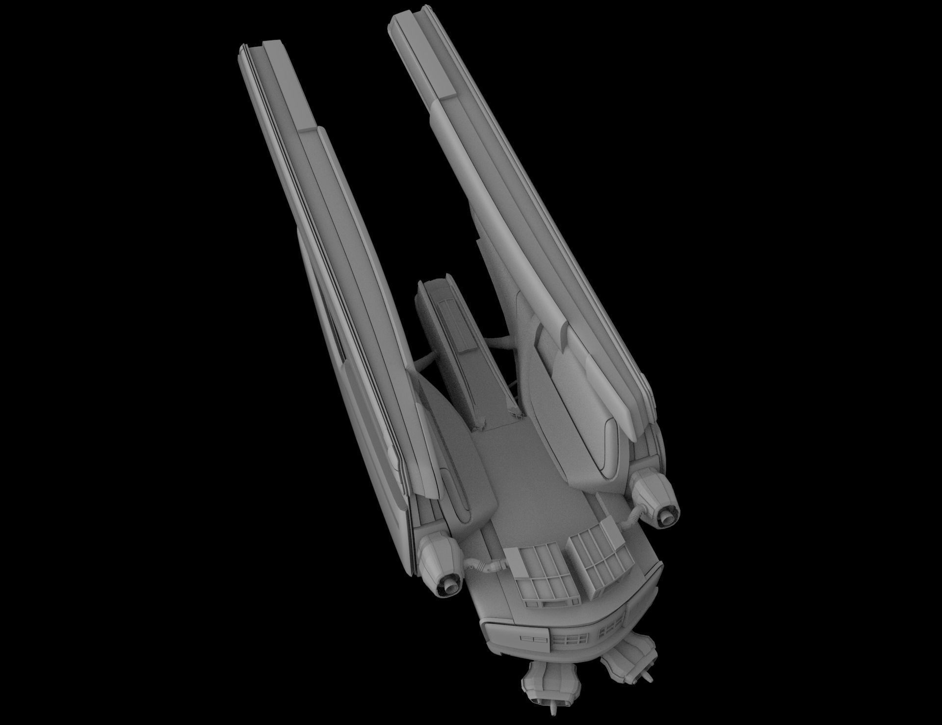 3d alien spaceship s1 3D model_10