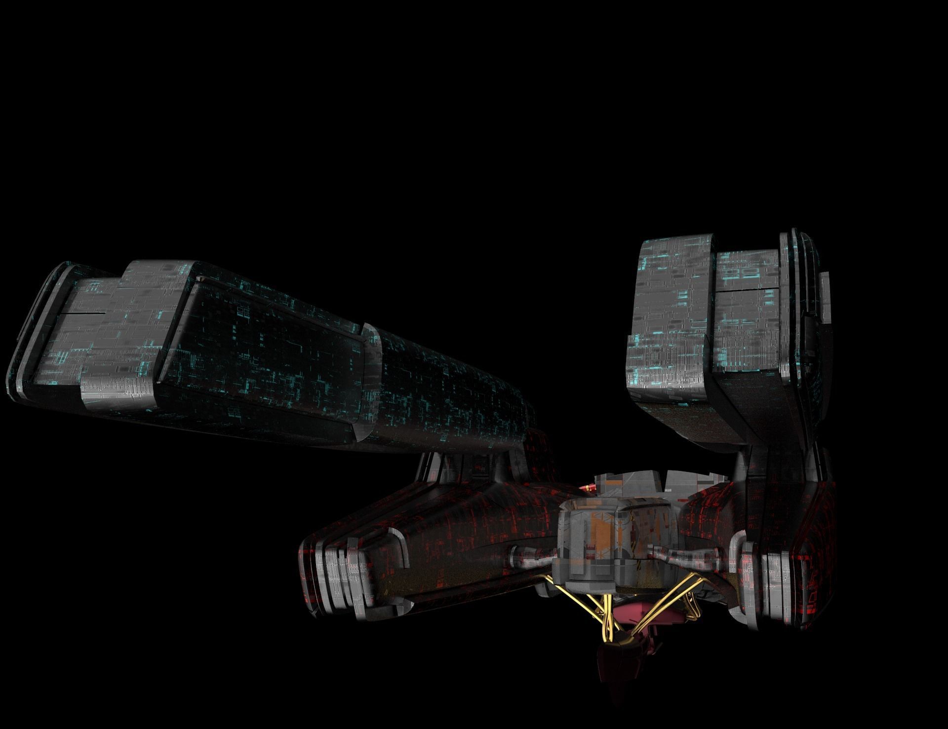 3d alien spaceship s1 3D model_4