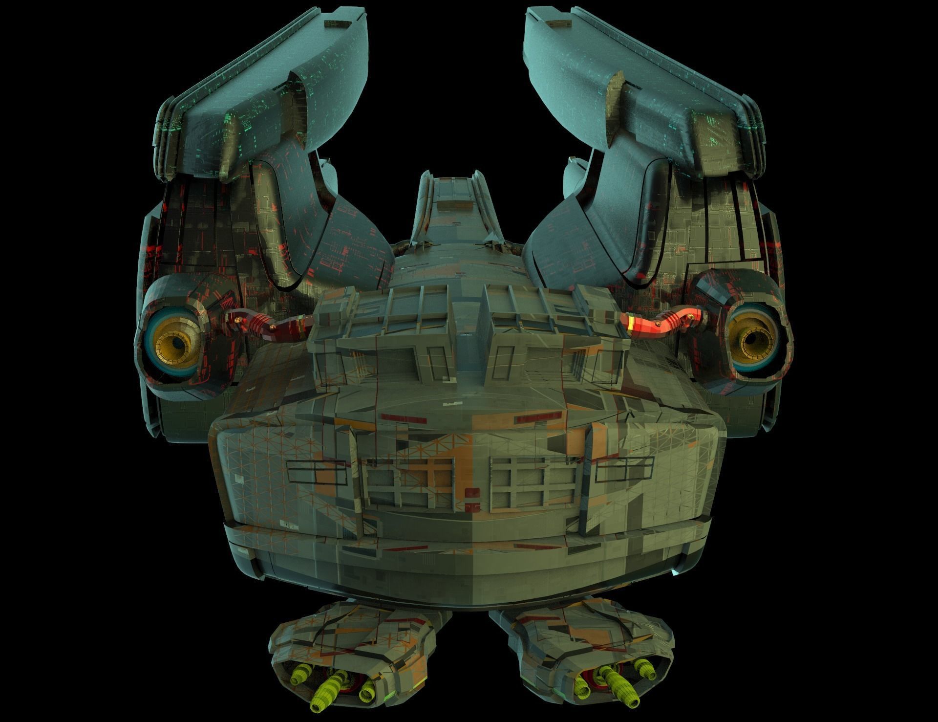 3d alien spaceship s1 3D model_1