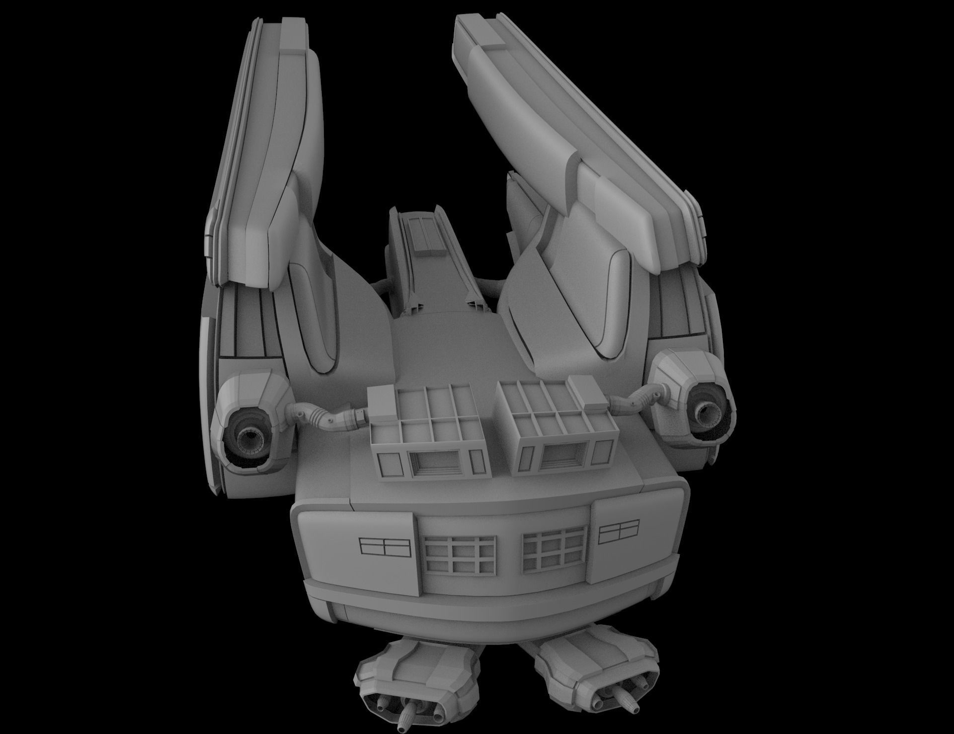 3d alien spaceship s1 3D model_16