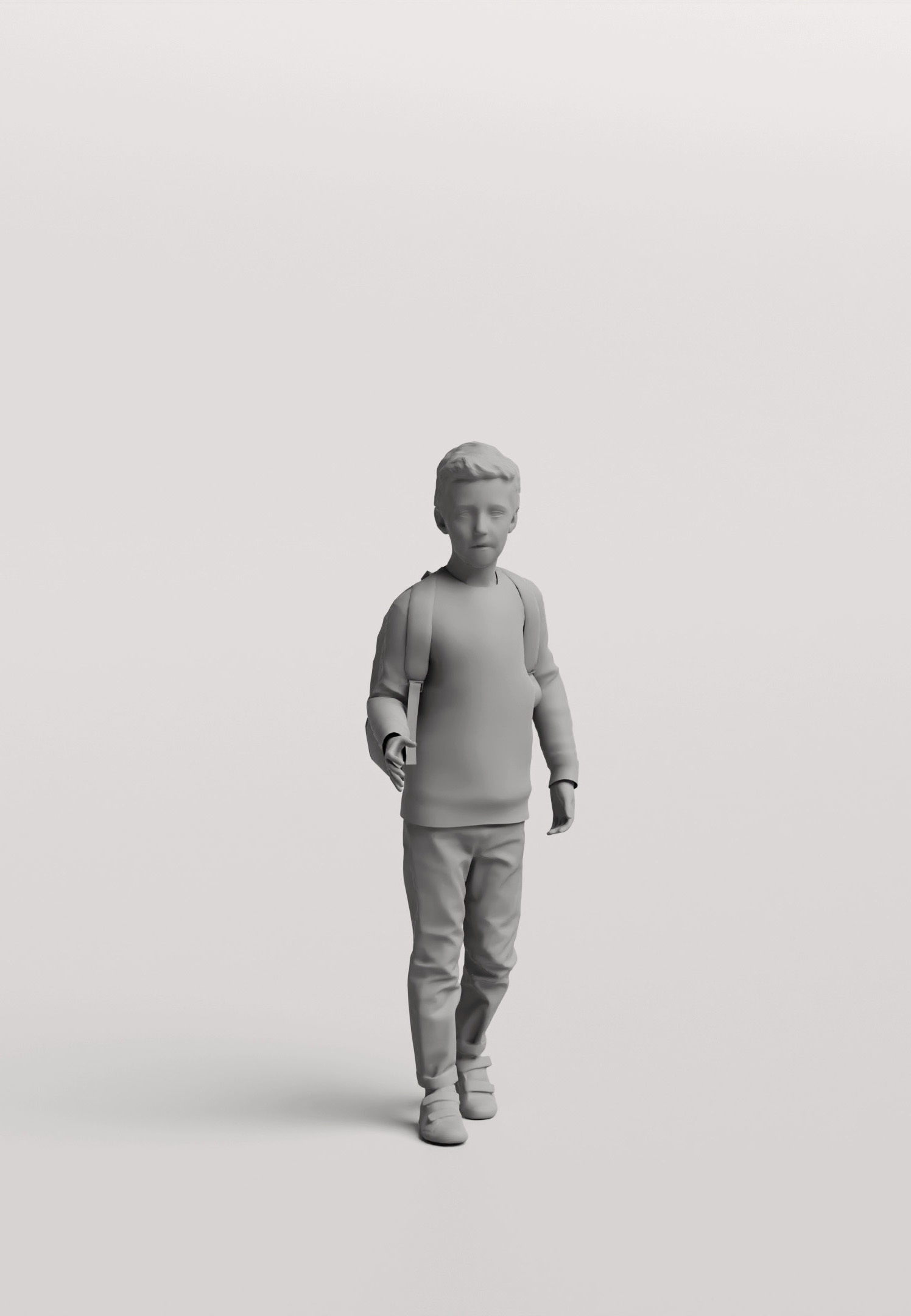 Humano Group model Mother walking with a young boy 0924 3D model_10