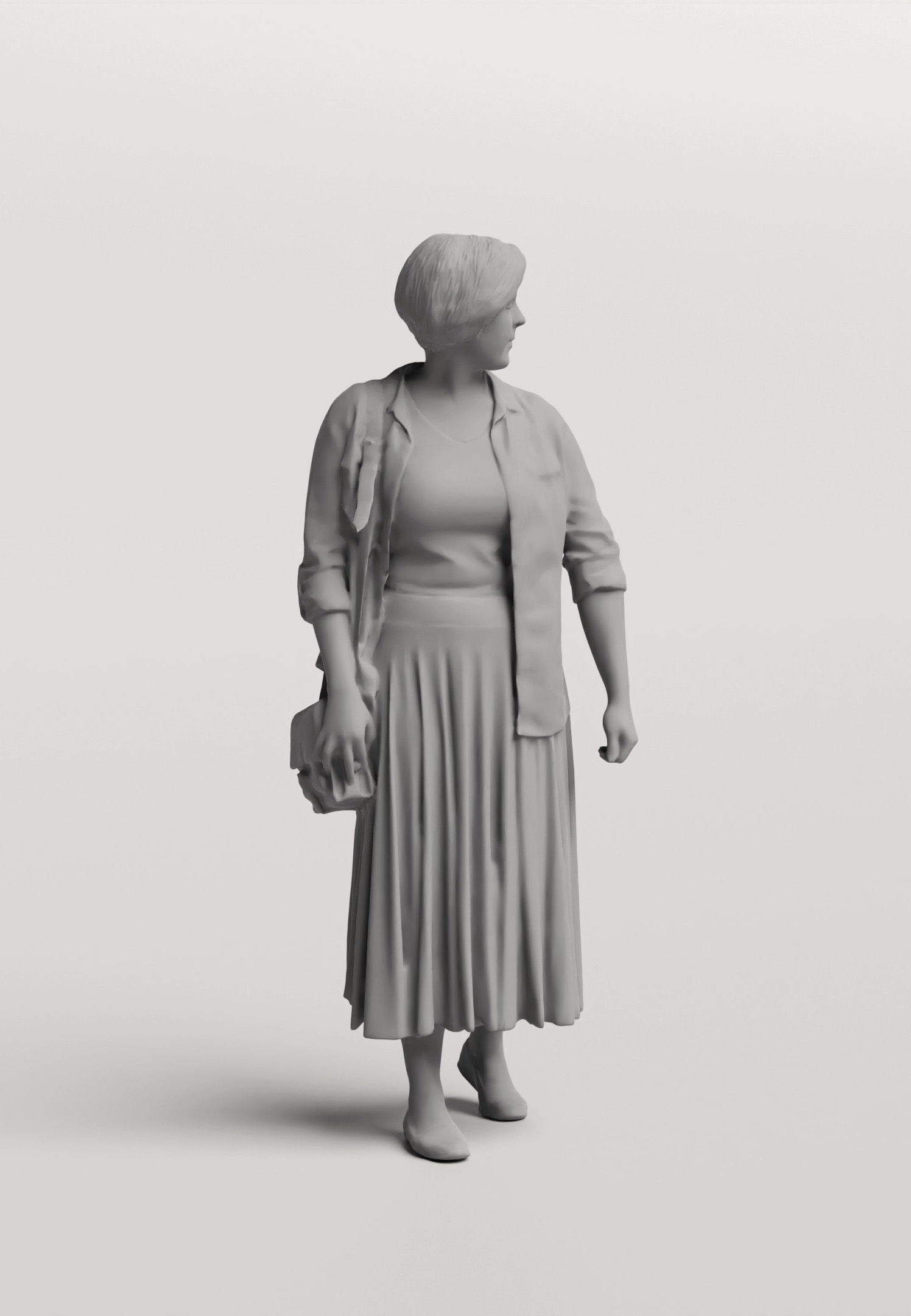 Humano Group model Mother walking with a young boy 0924 3D model_9