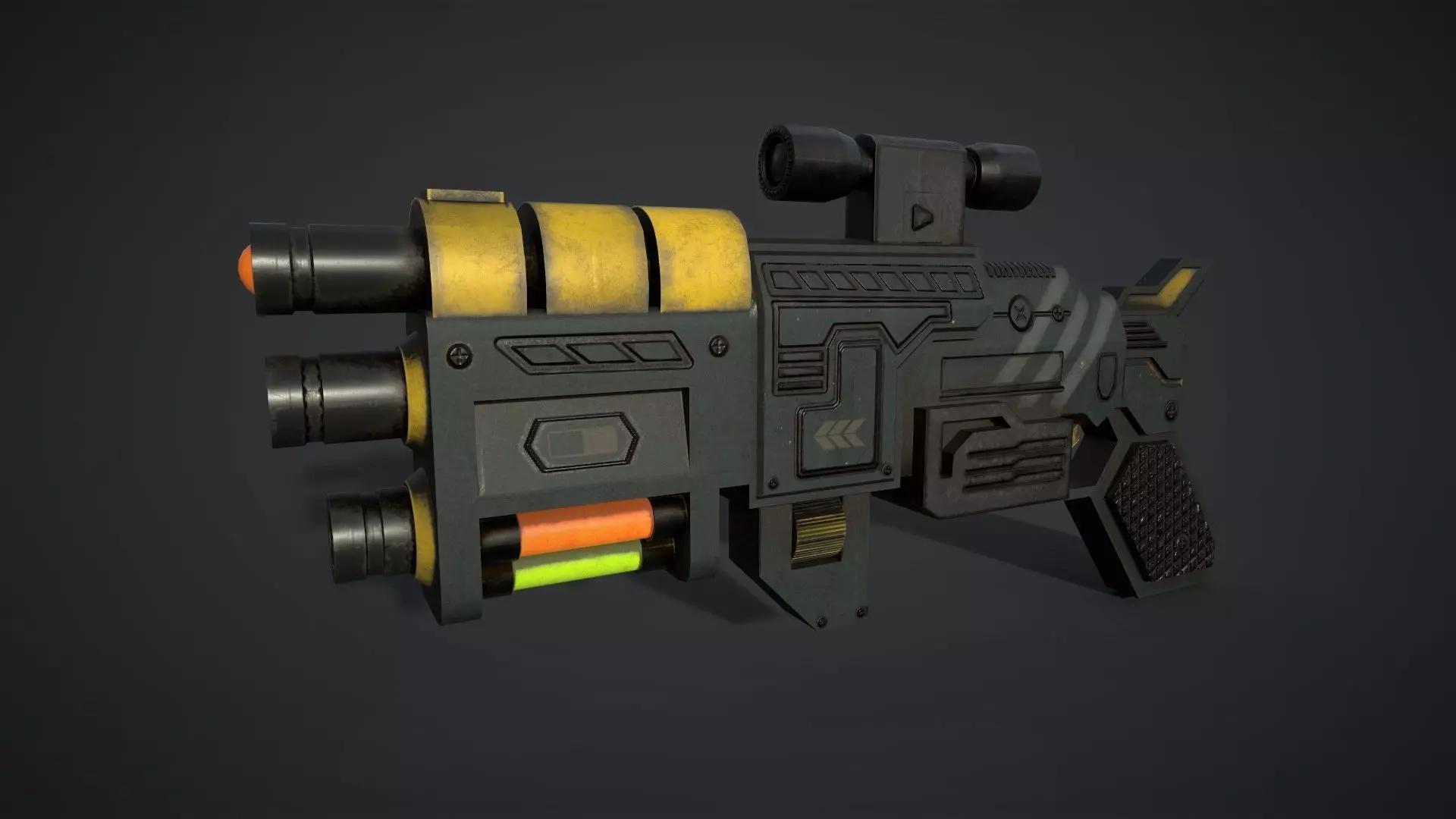 Sci Fi Concept Ray Gun Low-poly 3D model_0