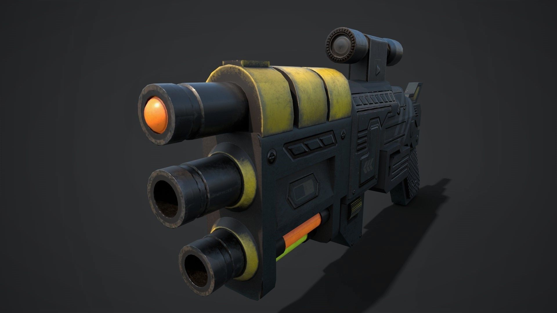 Sci Fi Concept Ray Gun Low-poly 3D model_3