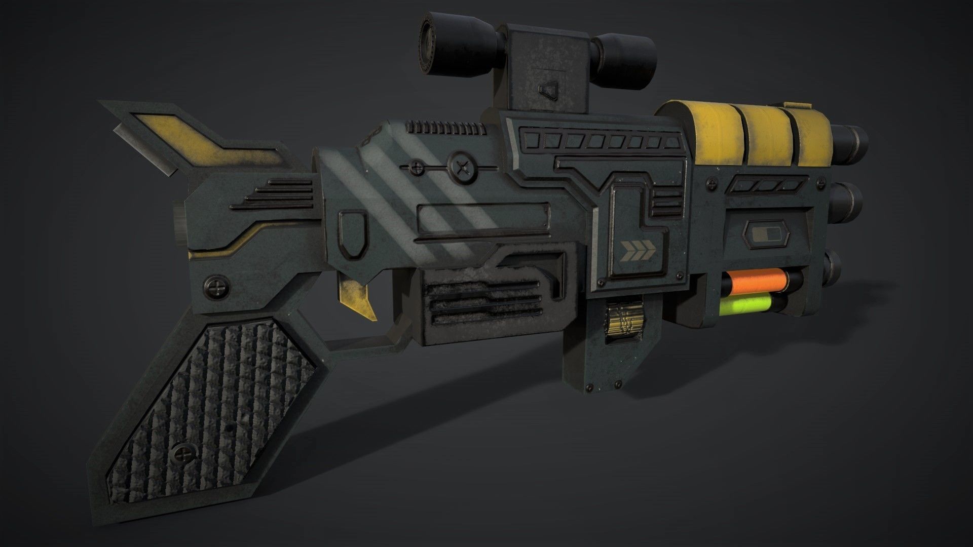 Sci Fi Concept Ray Gun Low-poly 3D model_6