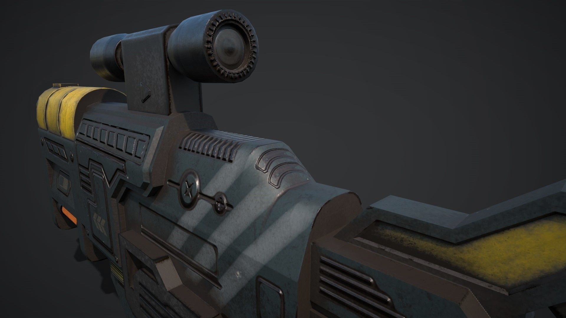 Sci Fi Concept Ray Gun Low-poly 3D model_4