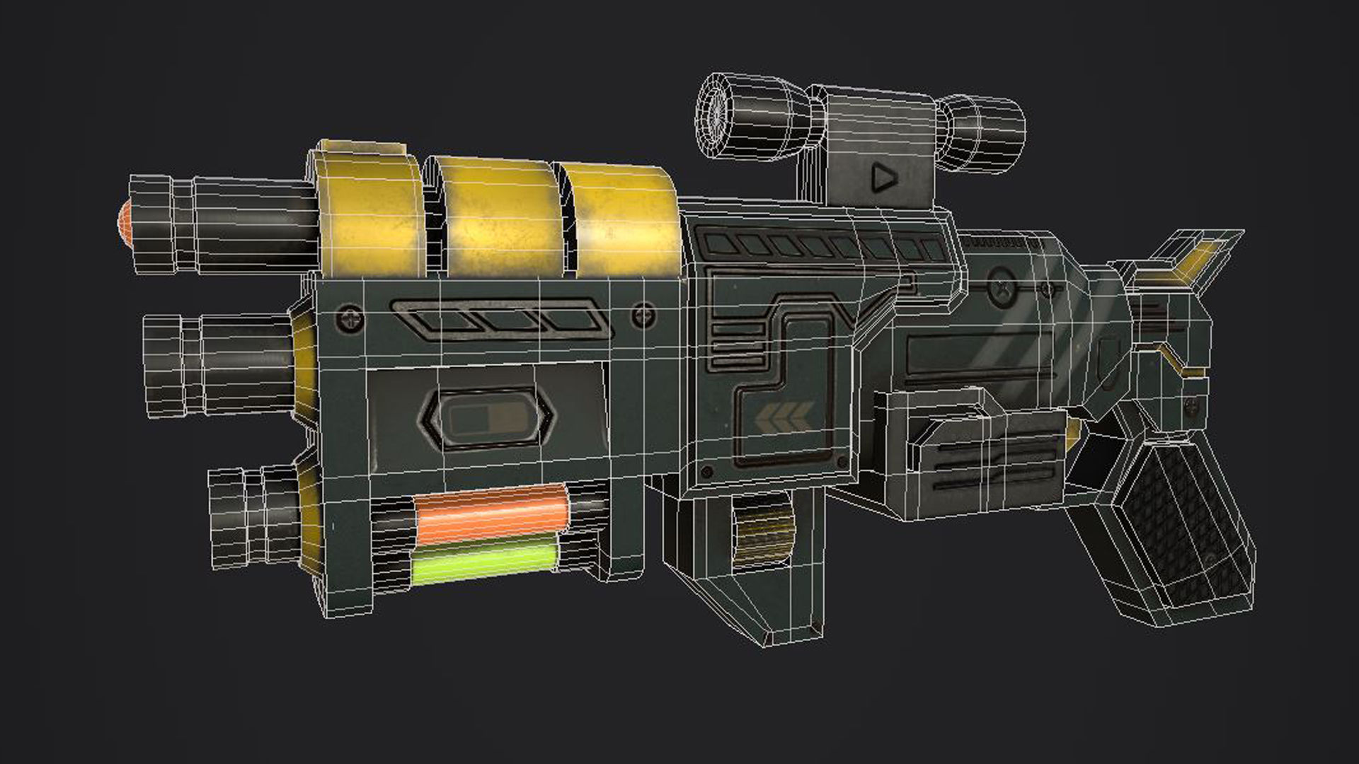 Sci Fi Concept Ray Gun Low-poly 3D model_2