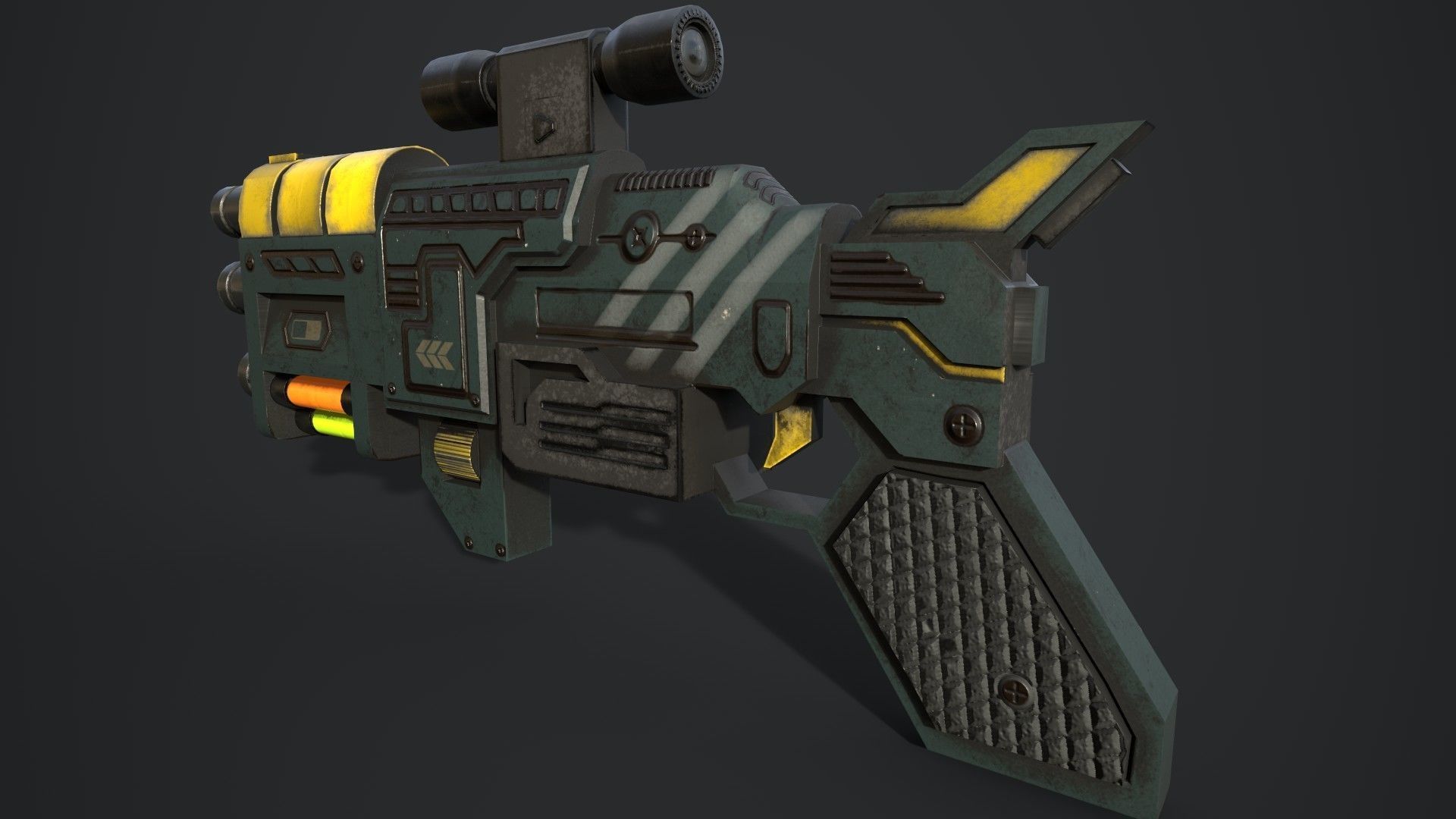 Sci Fi Concept Ray Gun Low-poly 3D model_5