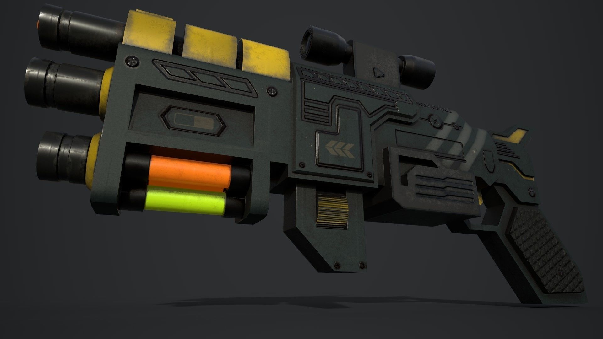 Sci Fi Concept Ray Gun Low-poly 3D model_10