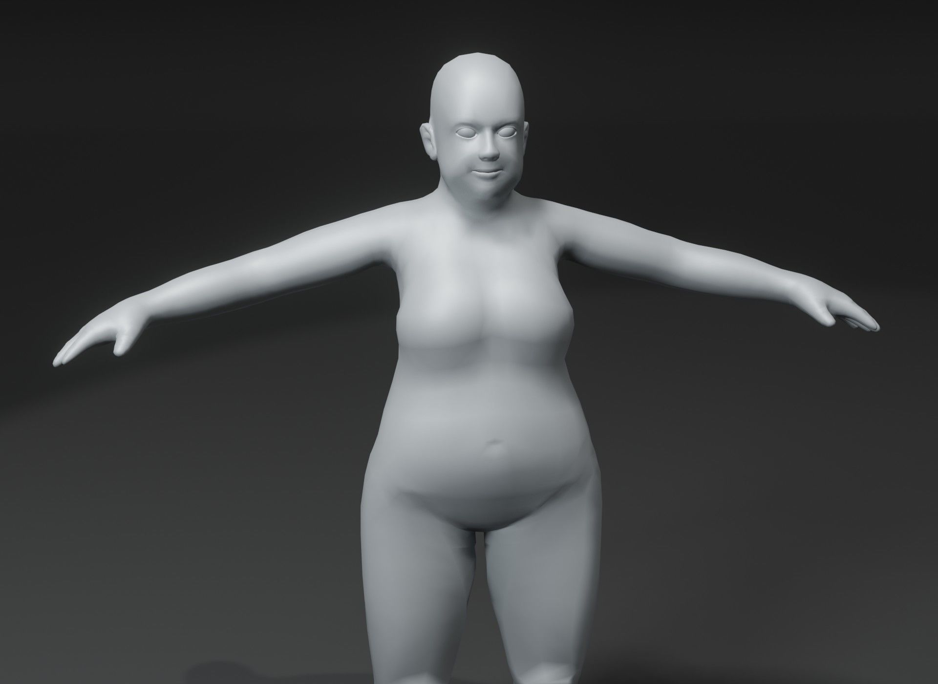 Fat Girl Kid Body Base Mesh 3D Model 10k Polygons Low-poly 3D model_14