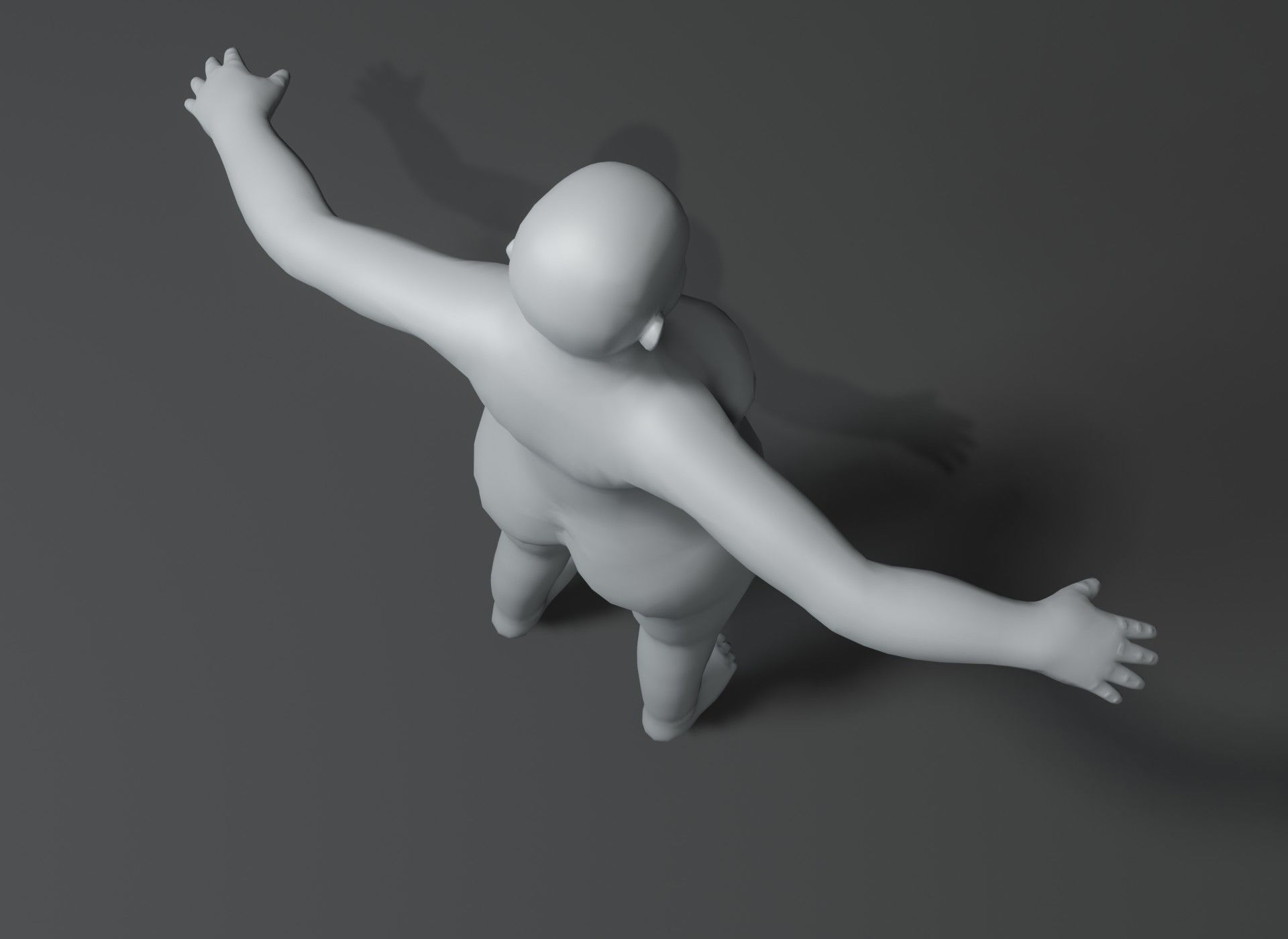 Fat Girl Kid Body Base Mesh 3D Model 10k Polygons Low-poly 3D model_5