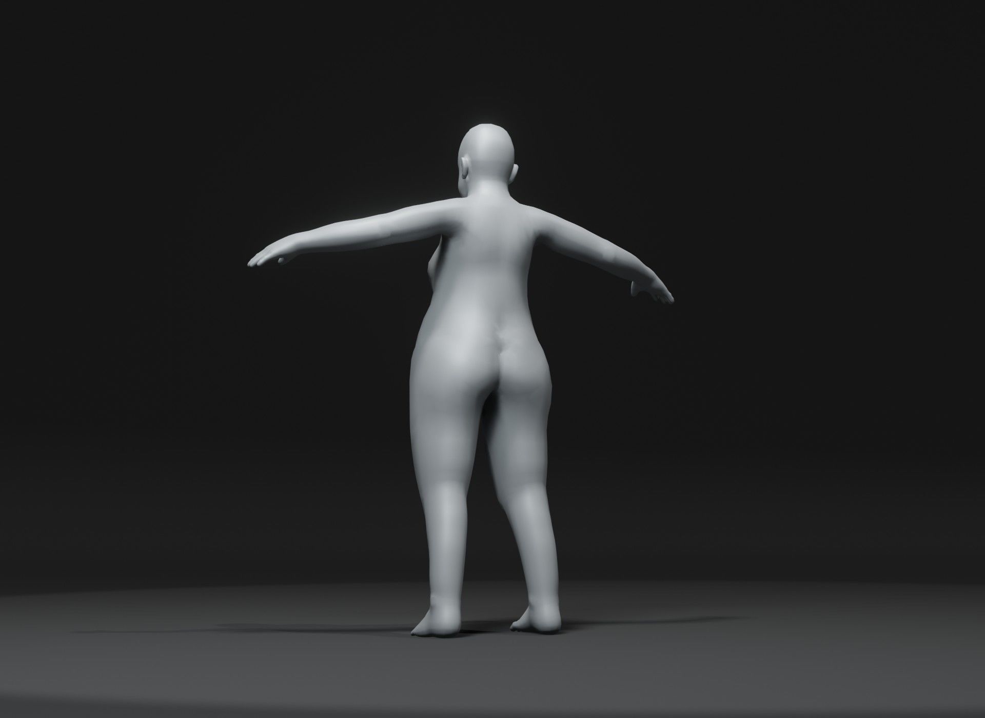 Fat Girl Kid Body Base Mesh 3D Model 10k Polygons Low-poly 3D model_6