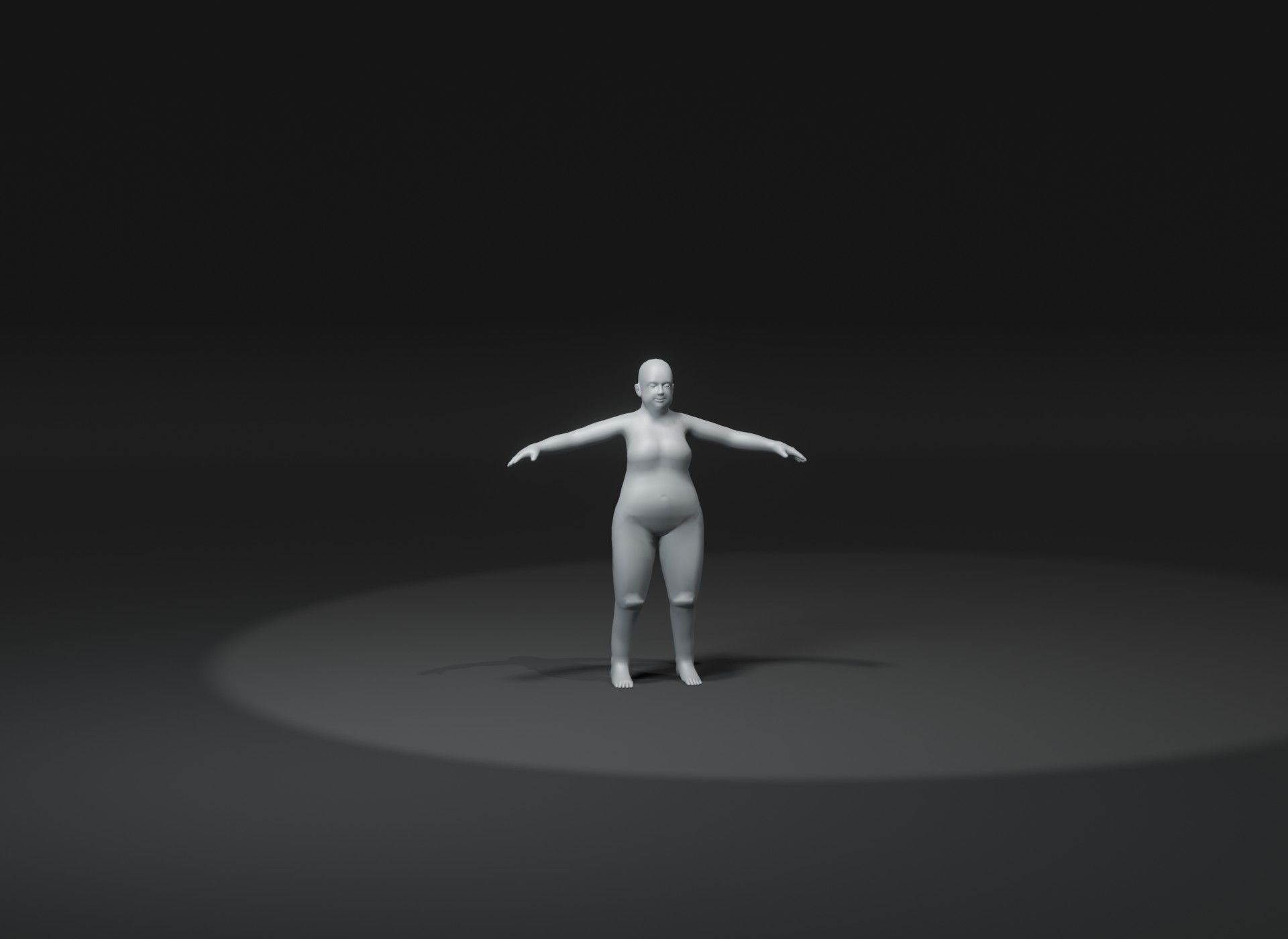Fat Girl Kid Body Base Mesh 3D Model 10k Polygons Low-poly 3D model_8