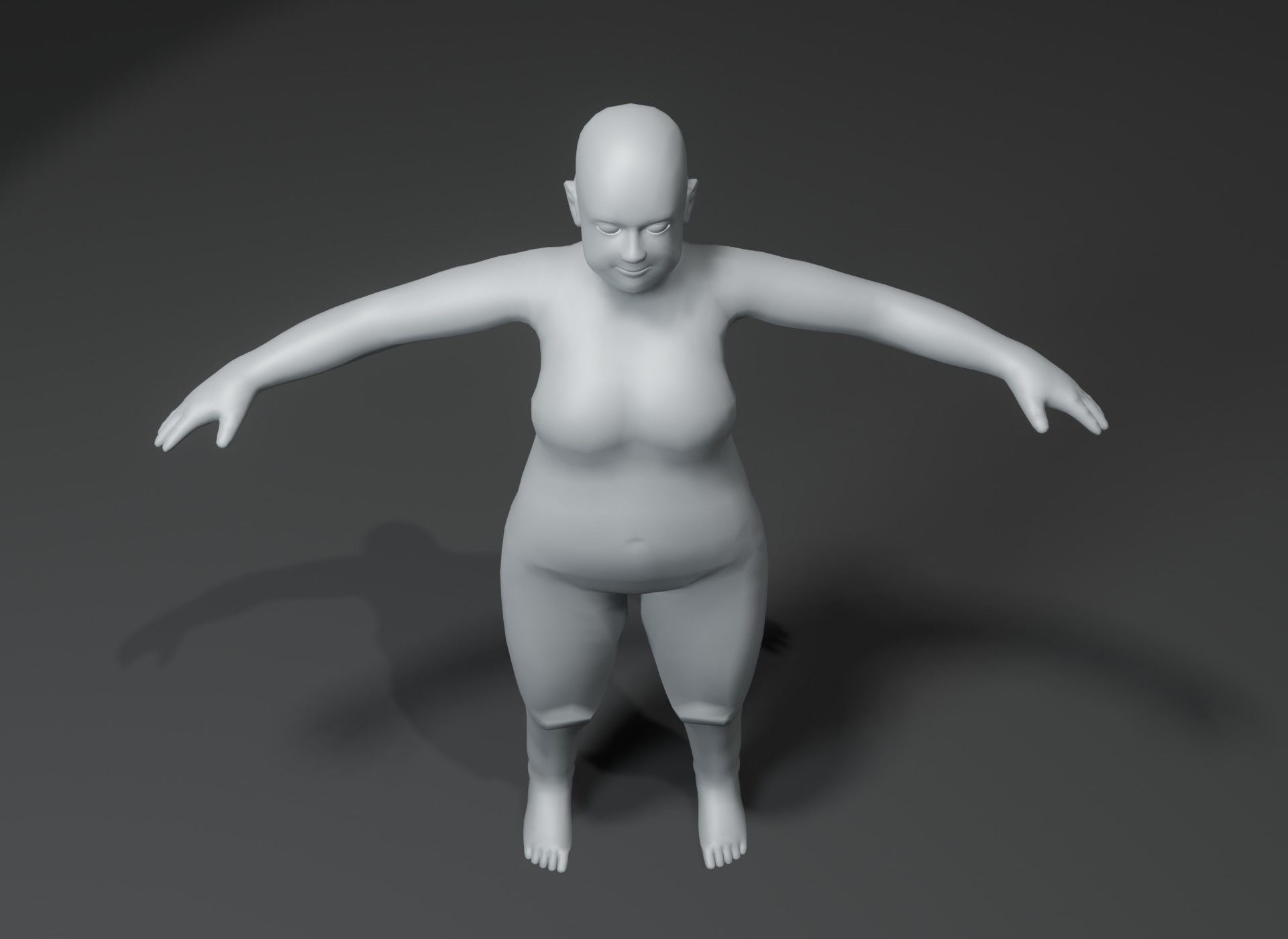 Fat Girl Kid Body Base Mesh 3D Model 10k Polygons Low-poly 3D model_9