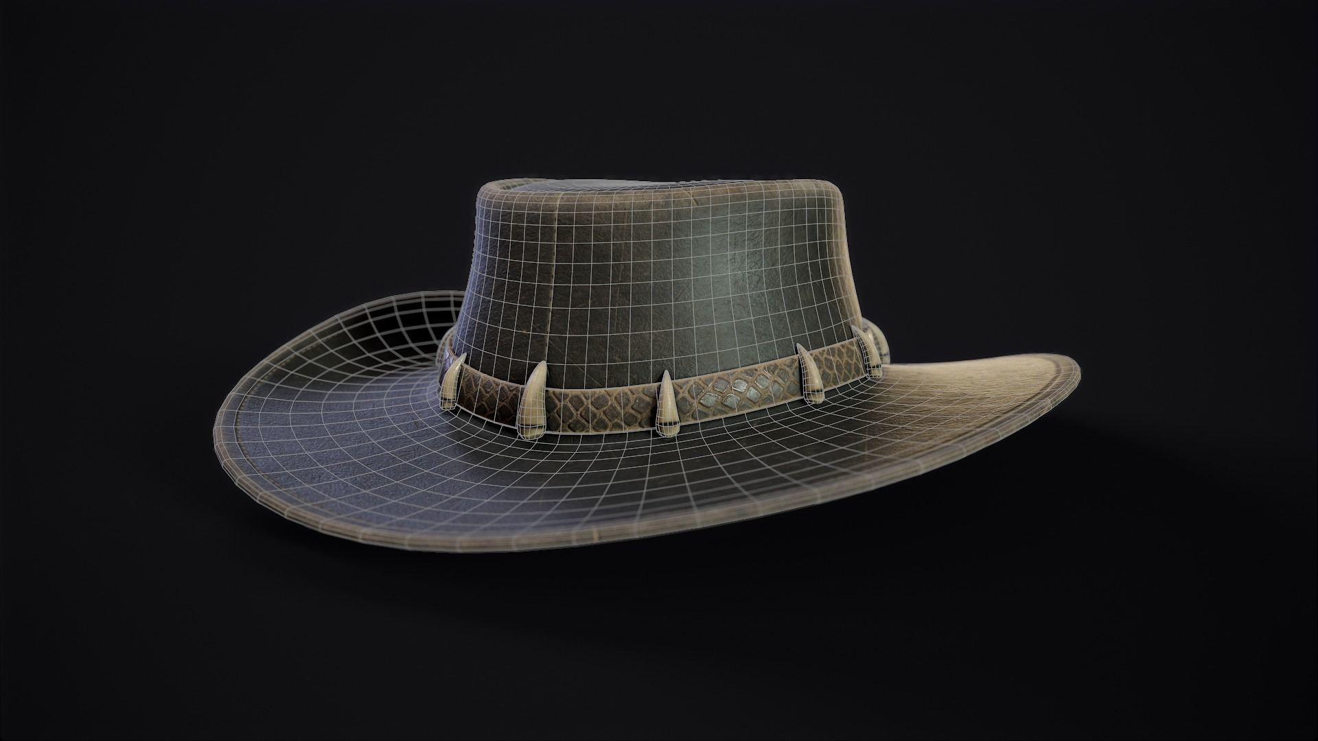 Australian Outback Hat Low-poly 3D model_13
