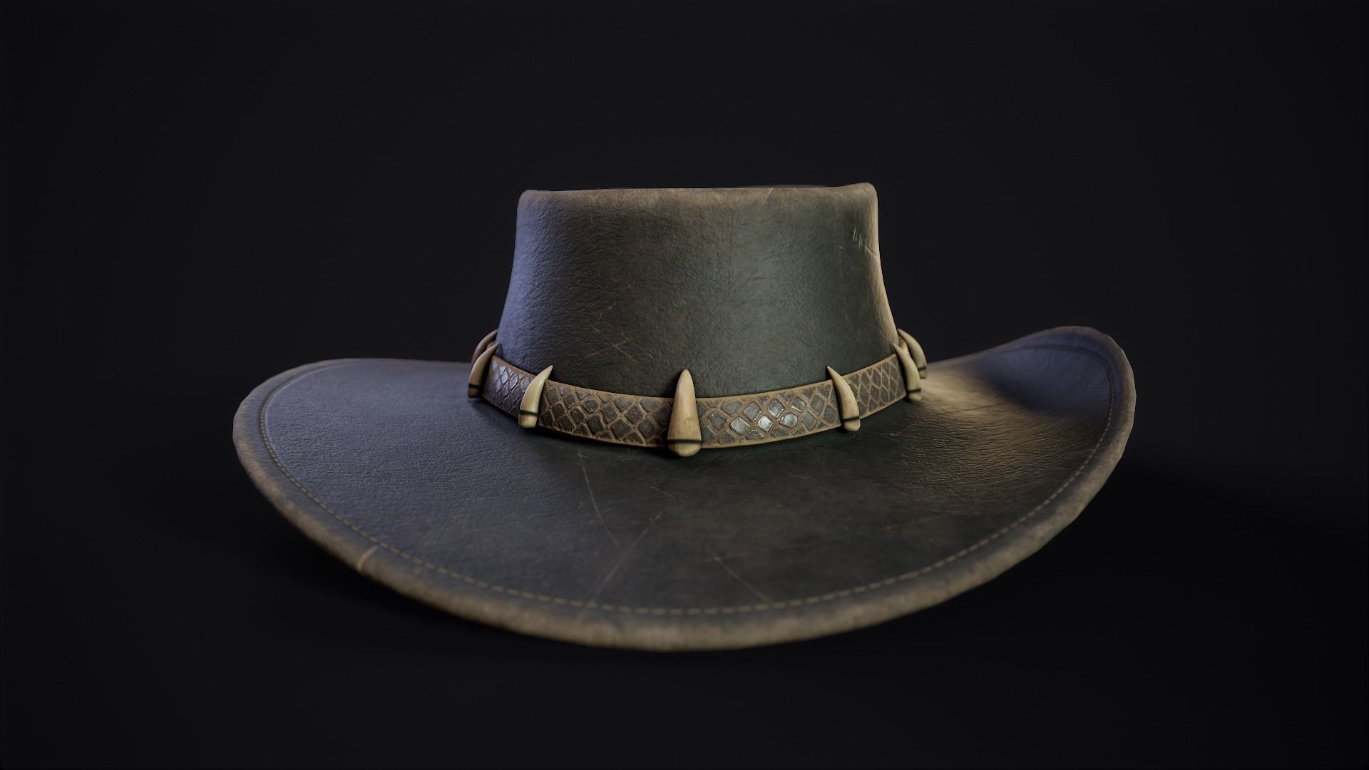 Australian Outback Hat Low-poly 3D model_5
