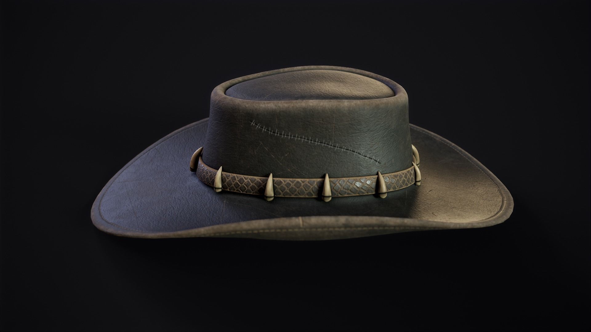 Australian Outback Hat Low-poly 3D model_1