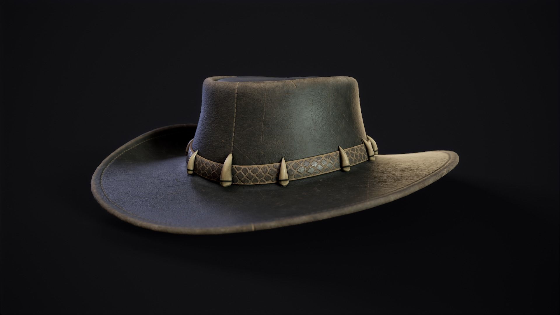 Australian Outback Hat Low-poly 3D model_3