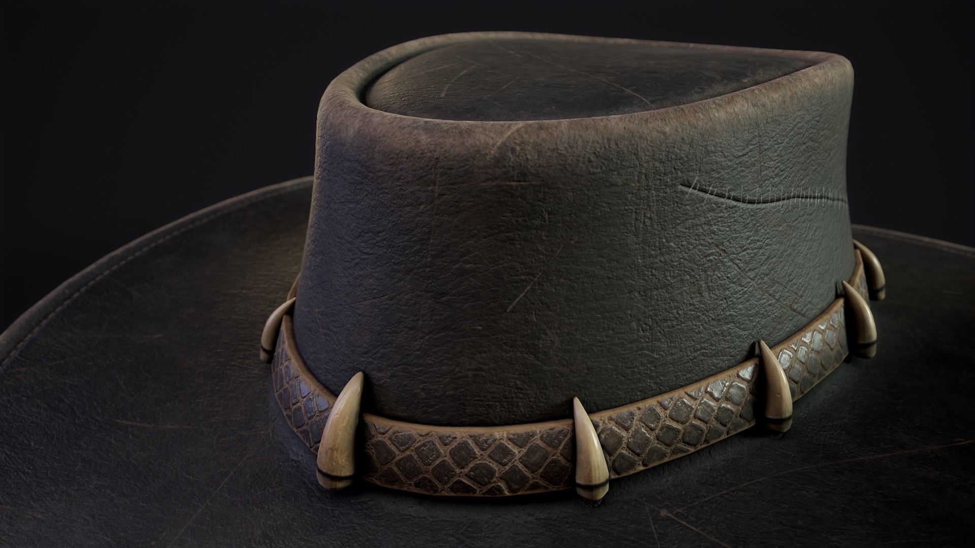 Australian Outback Hat Low-poly 3D model_7