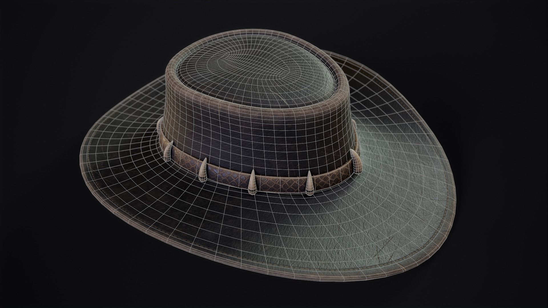 Australian Outback Hat Low-poly 3D model_14