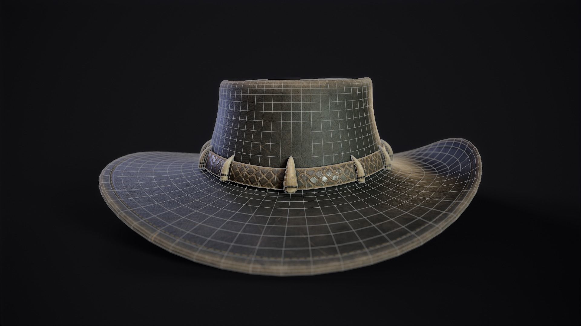 Australian Outback Hat Low-poly 3D model_15