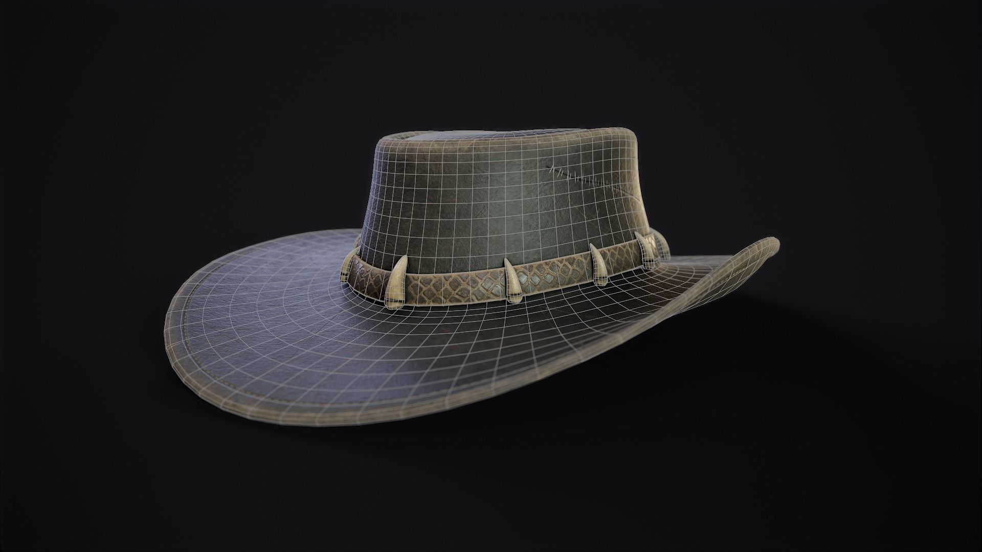 Australian Outback Hat Low-poly 3D model_10