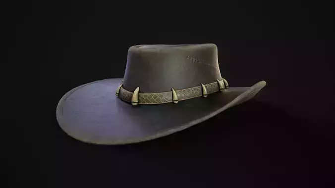 Australian Outback Hat Low-poly 3D model