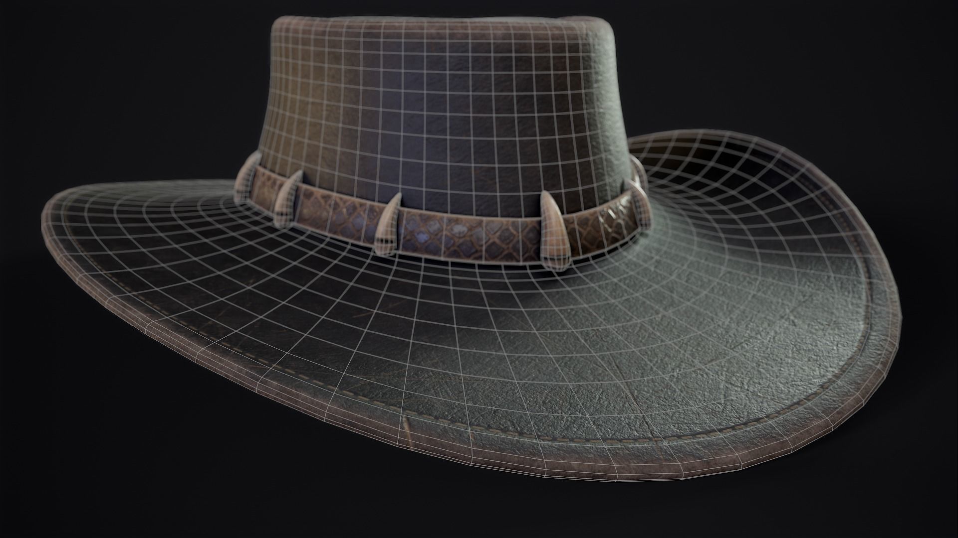 Australian Outback Hat Low-poly 3D model_18