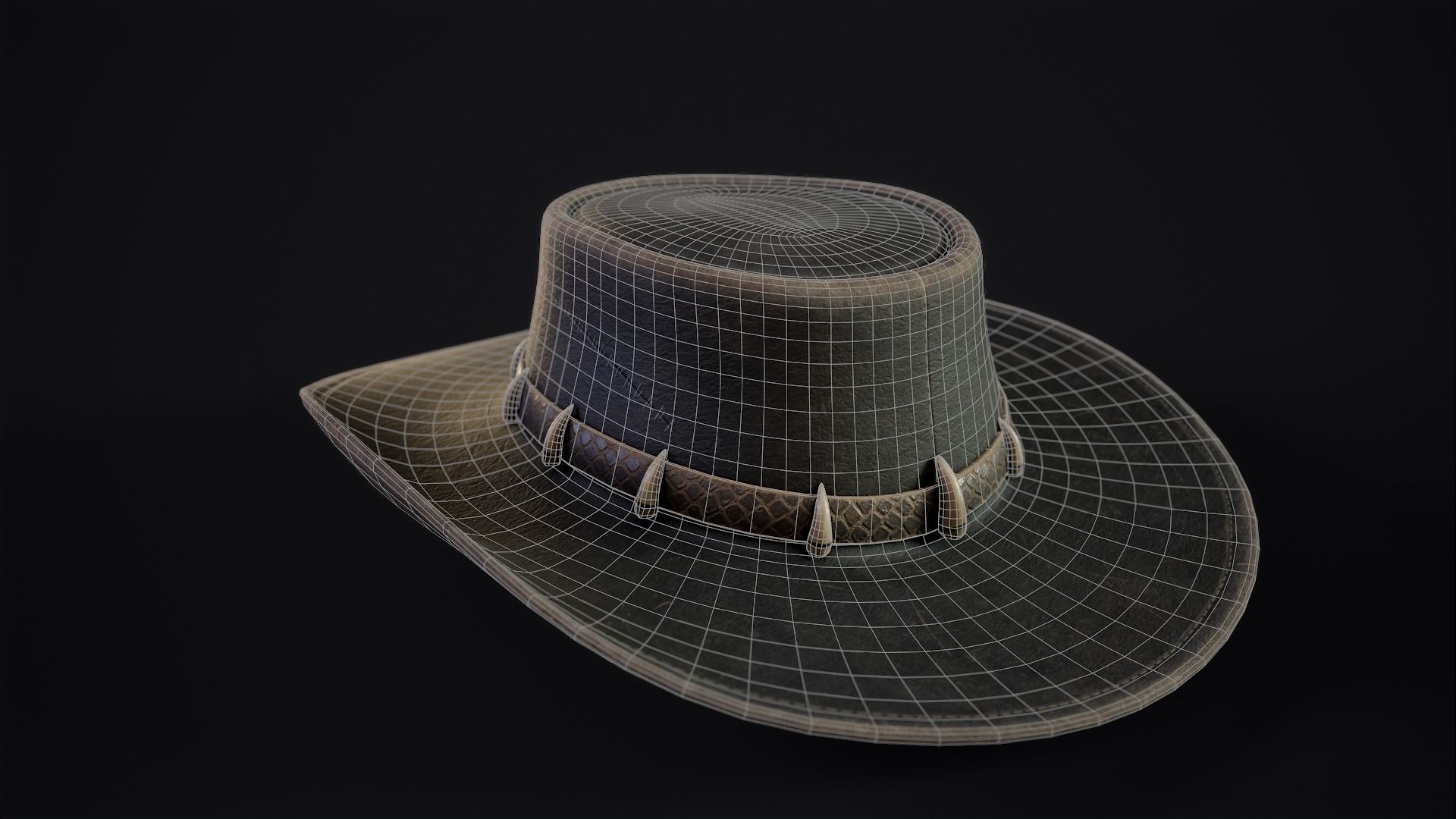 Australian Outback Hat Low-poly 3D model_12