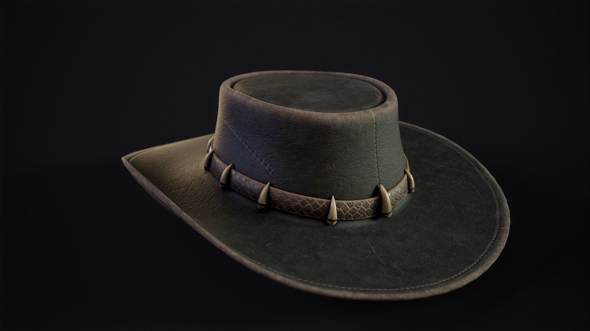 Australian Outback Hat Low-poly 3D model_2