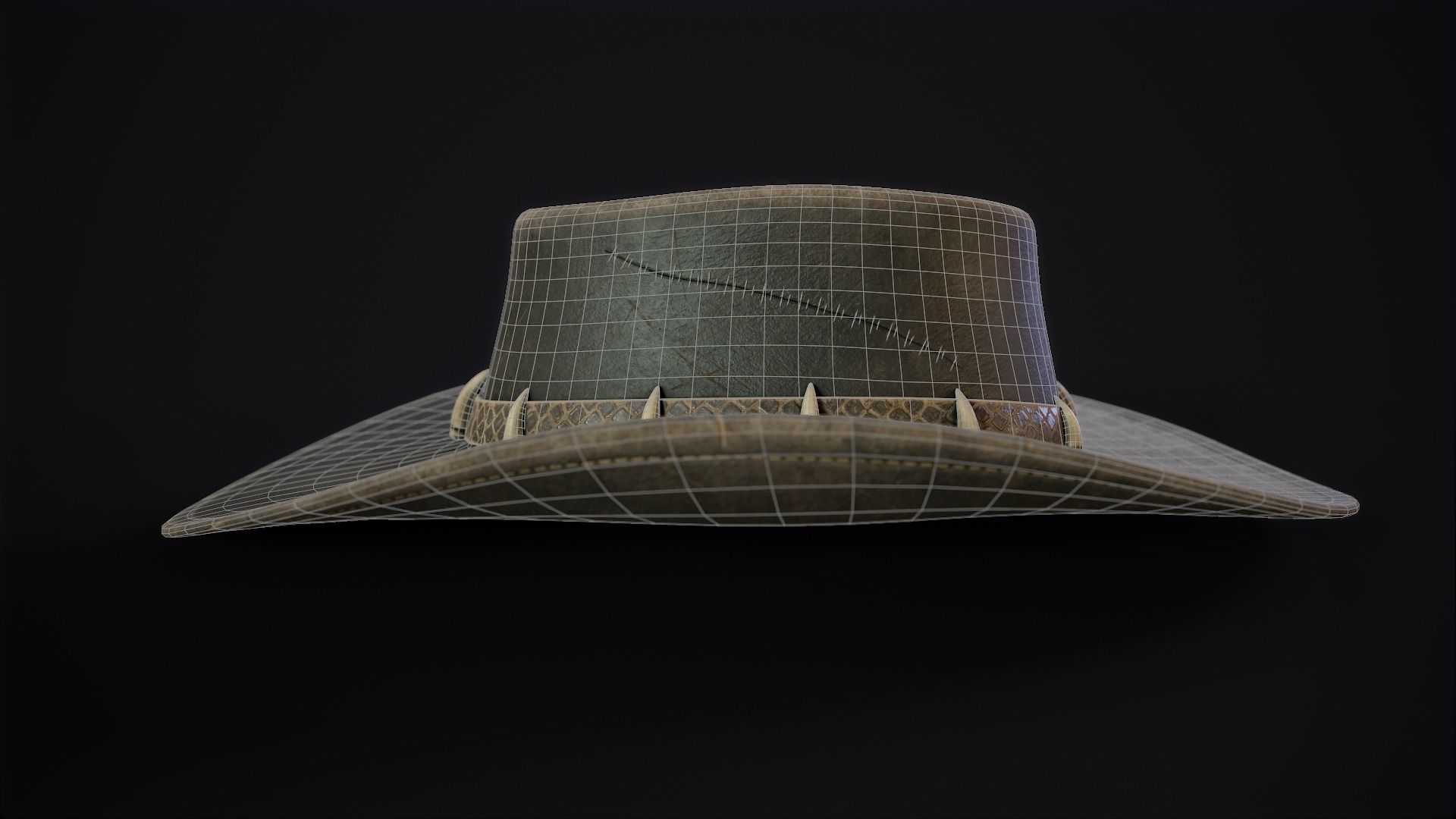 Australian Outback Hat Low-poly 3D model_16