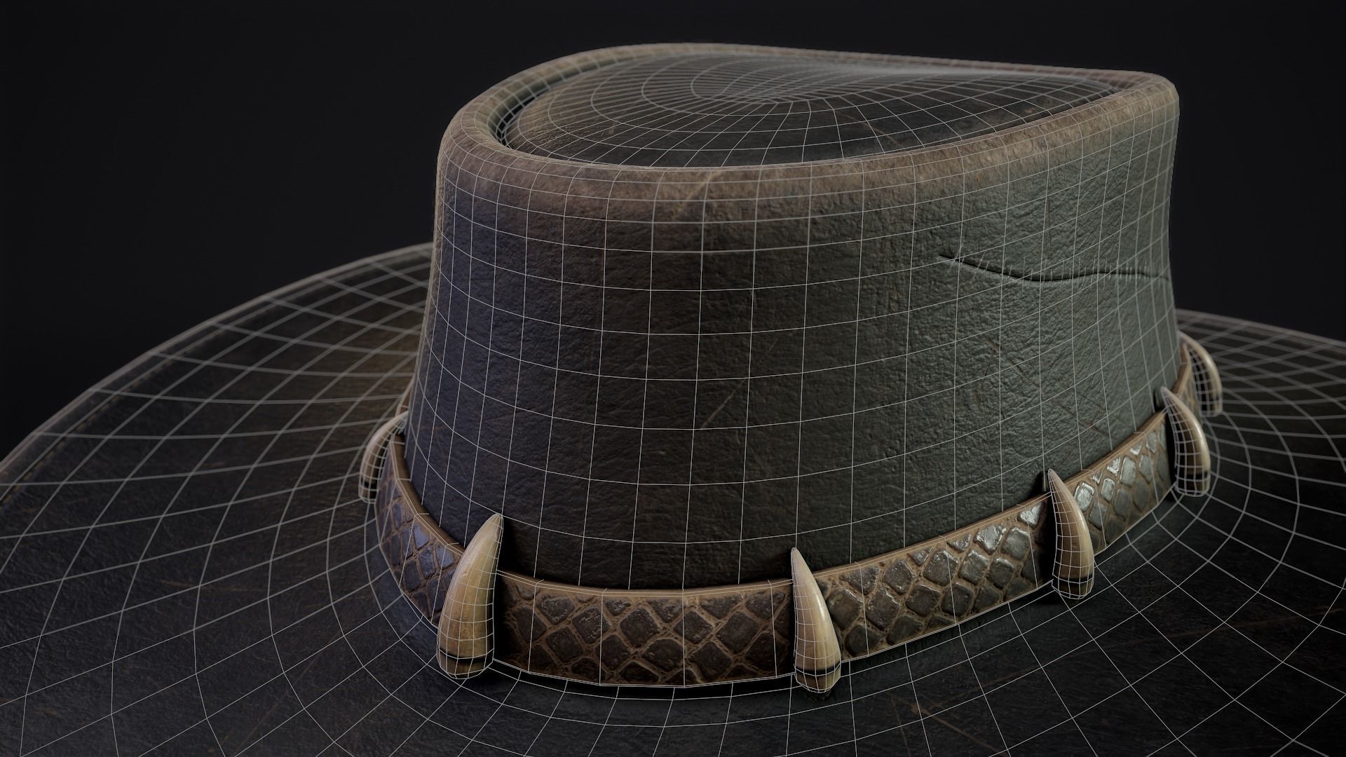 Australian Outback Hat Low-poly 3D model_17