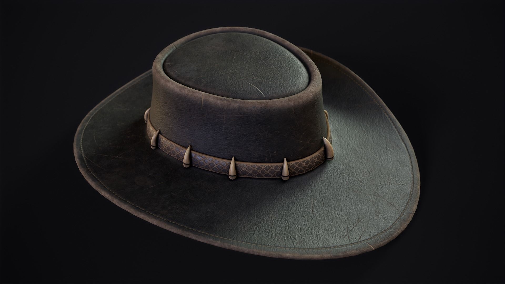 Australian Outback Hat Low-poly 3D model_4