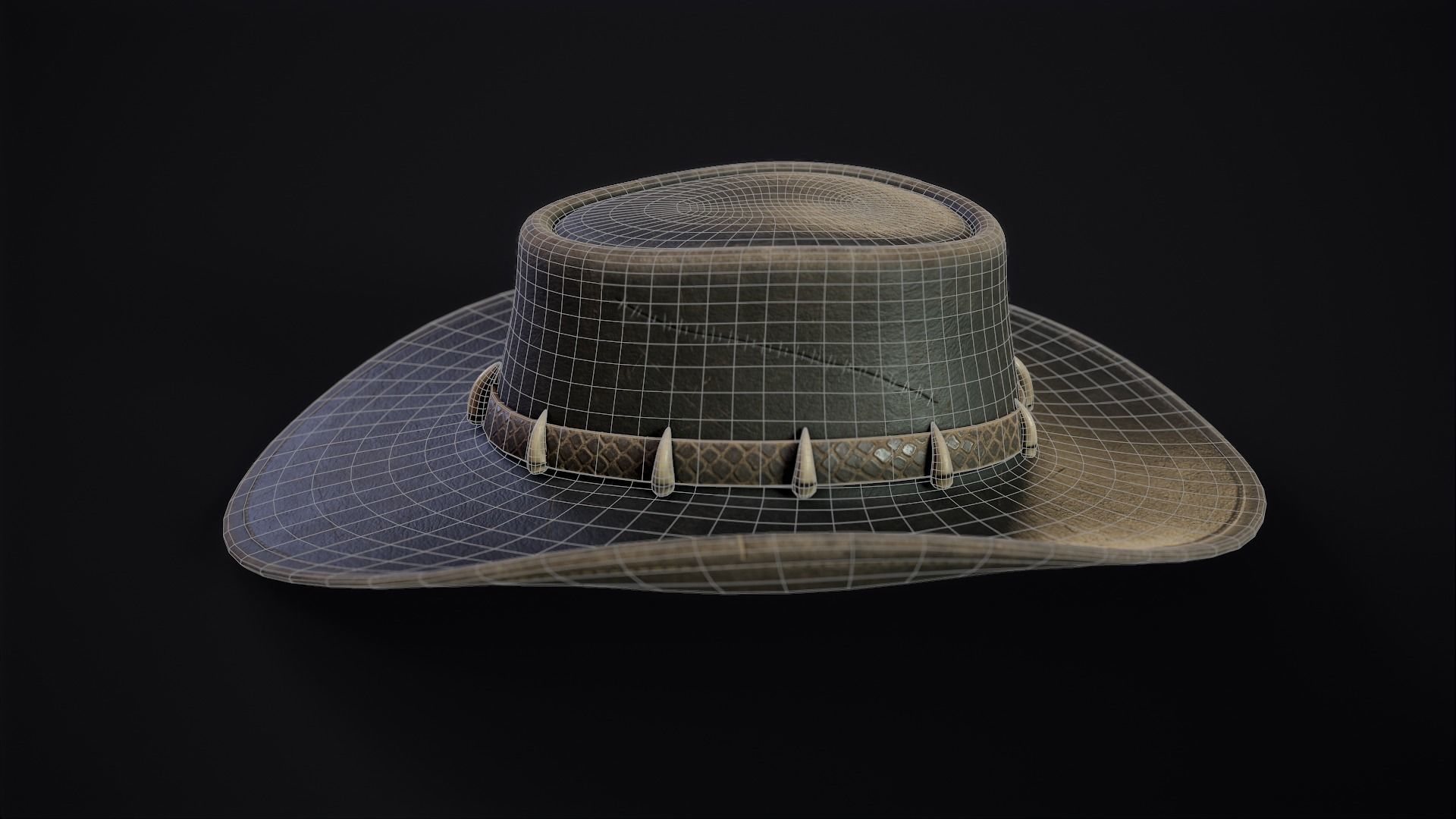 Australian Outback Hat Low-poly 3D model_11