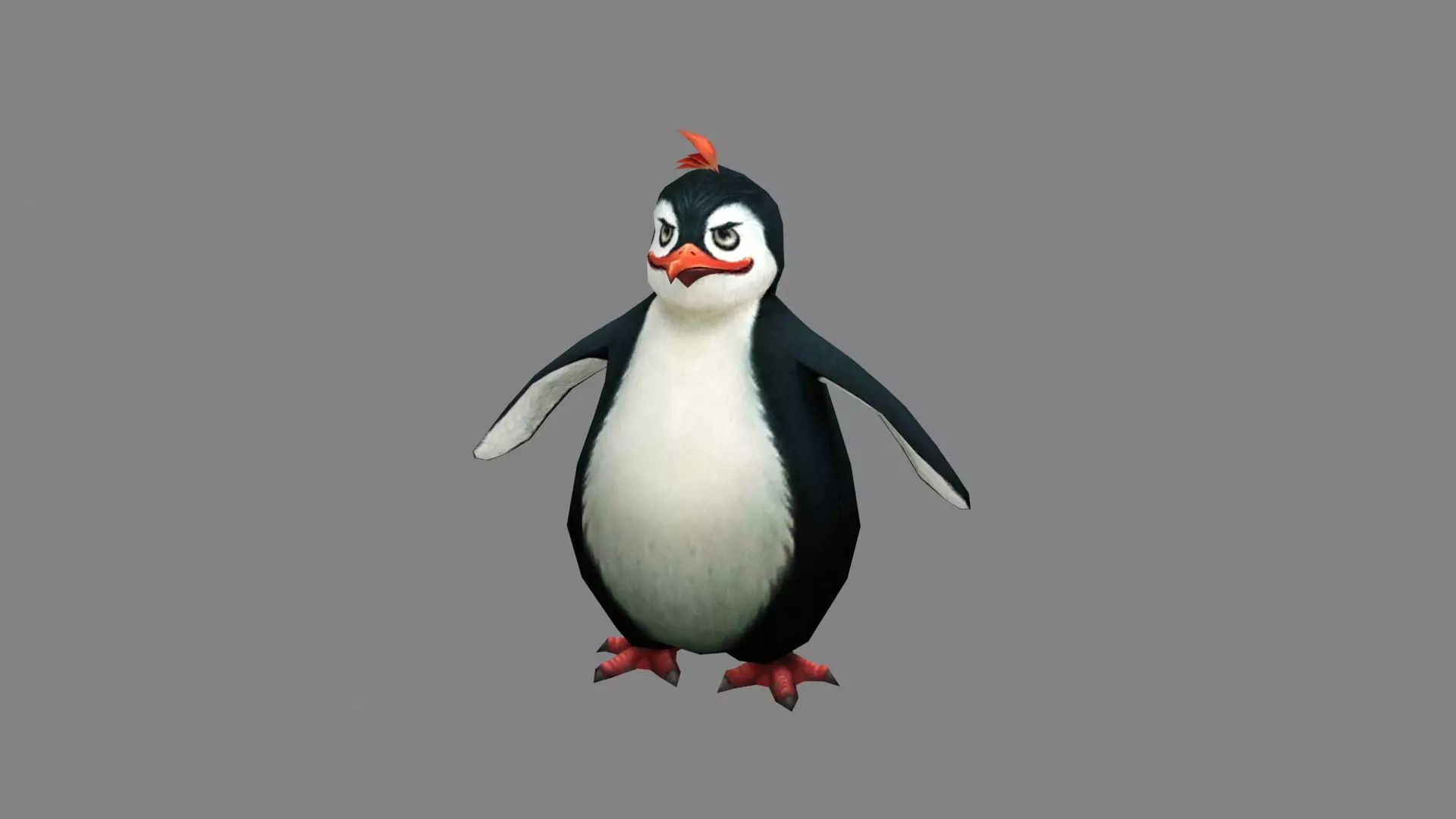 Cartoon penguin Low-poly 3D model_0
