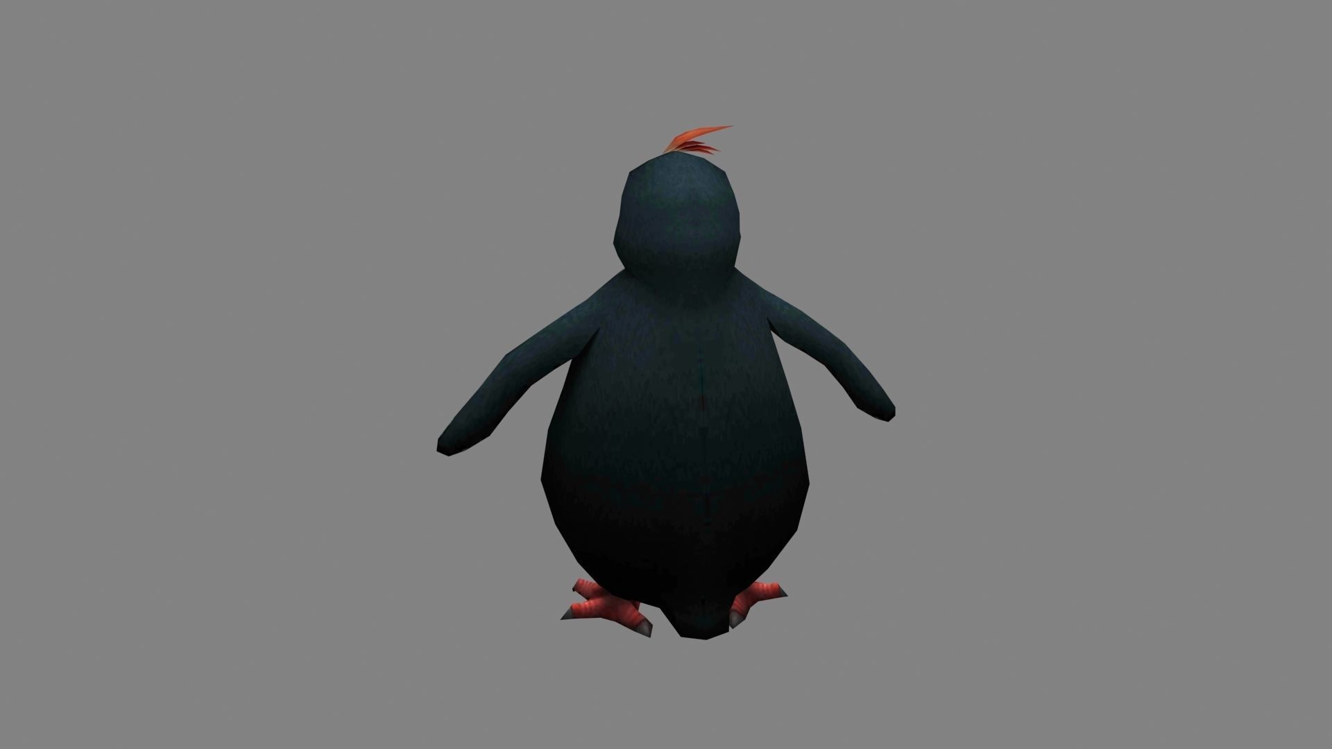 Cartoon penguin Low-poly 3D model_2