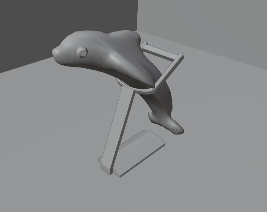 Gold dolphin 3D model_5