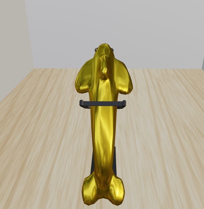 Gold dolphin 3D model_2