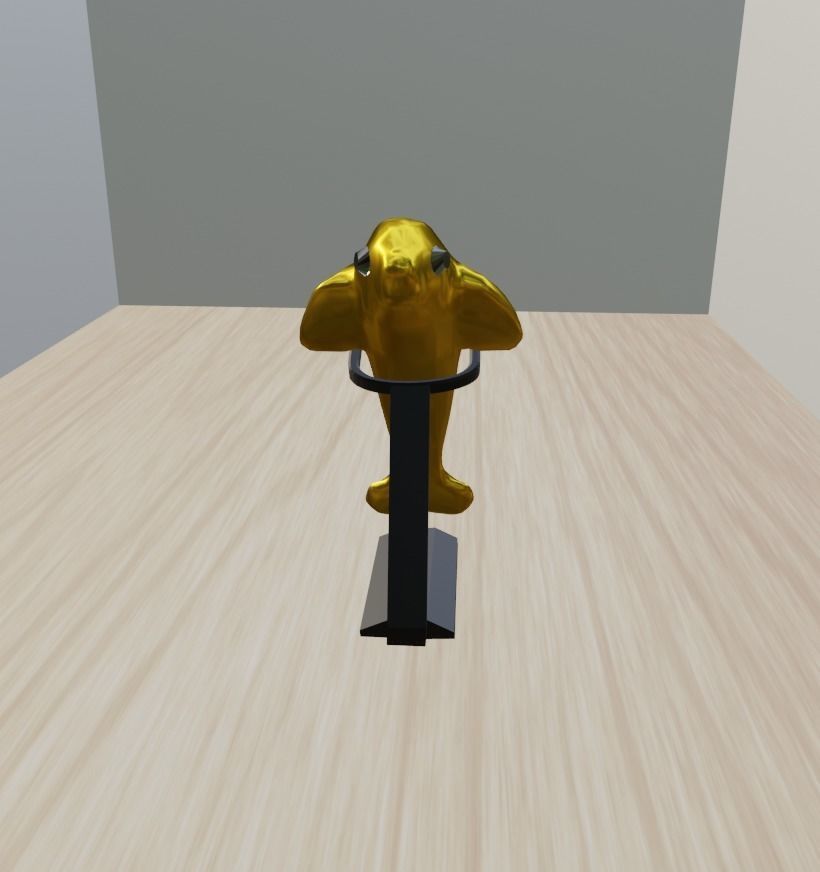 Gold dolphin 3D model_1