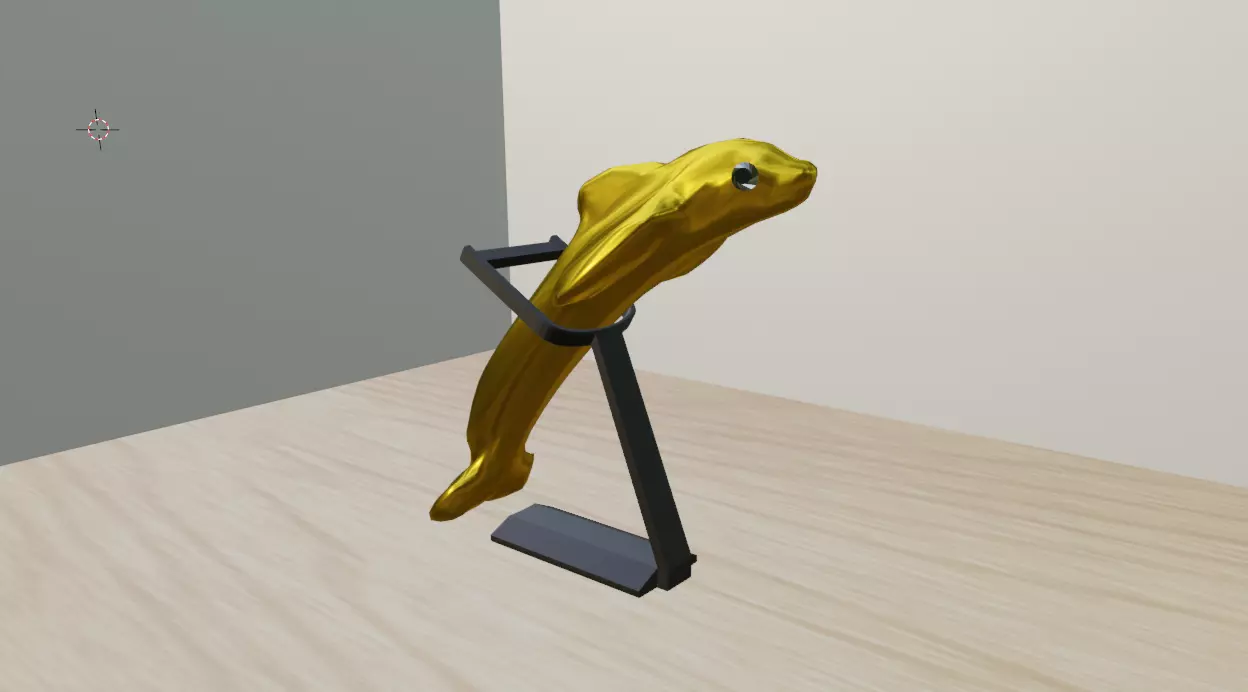 Gold dolphin 3D model_0