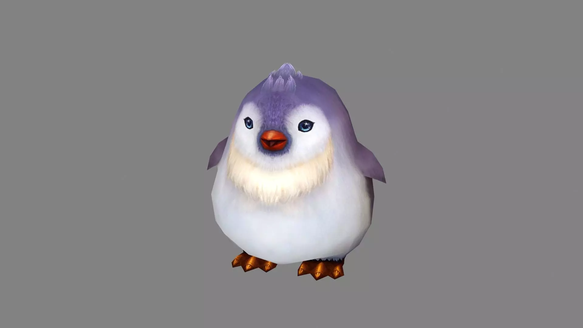 Cartoon baby penguin Low-poly 3D model_0