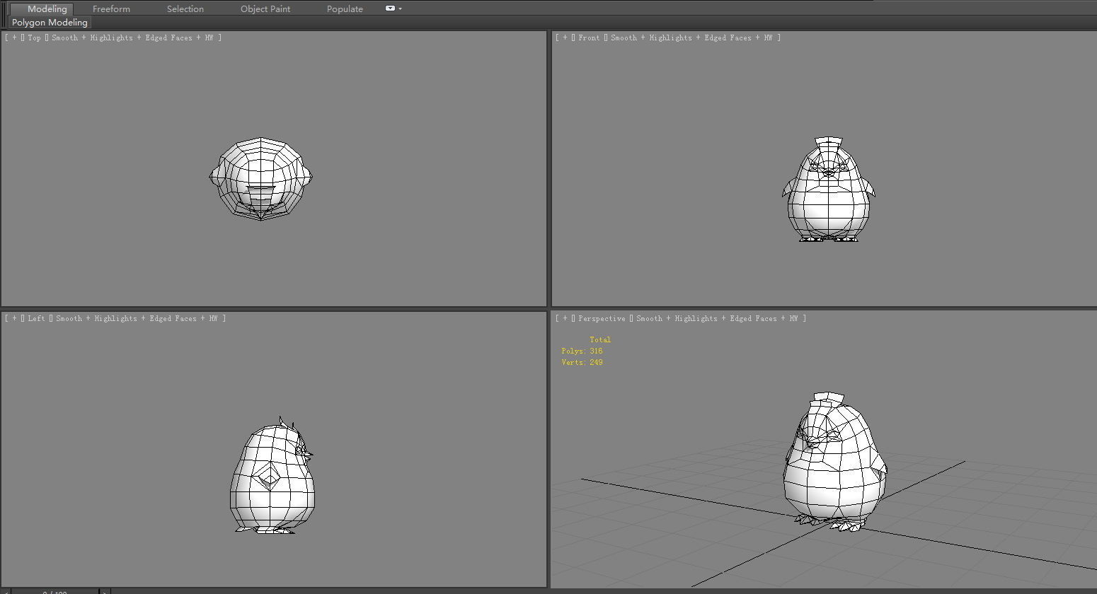 Cartoon baby penguin Low-poly 3D model_5