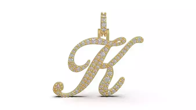 Initial Letter K Necklace Pendant Alphabet Pendant