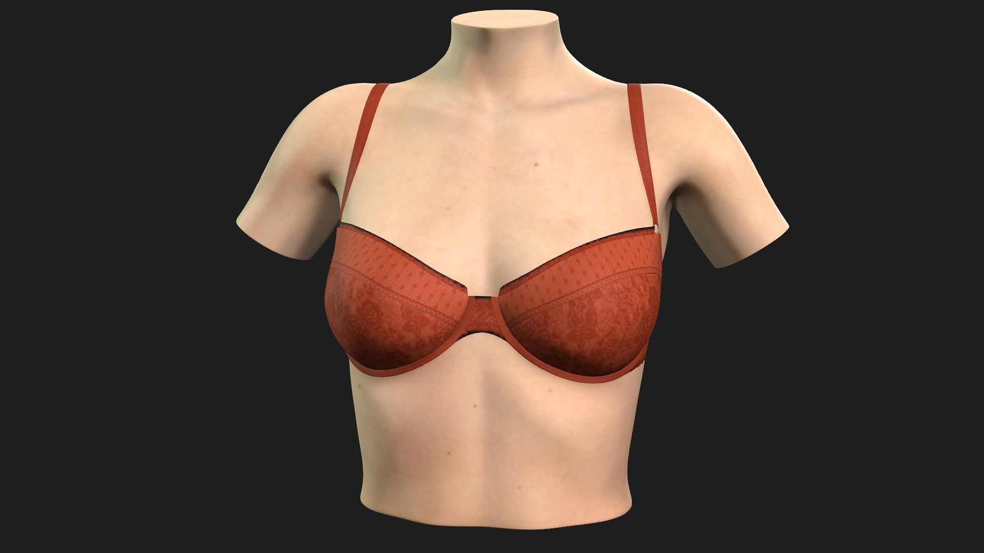 5 in 1 collection bra on mannequin 3D model_9